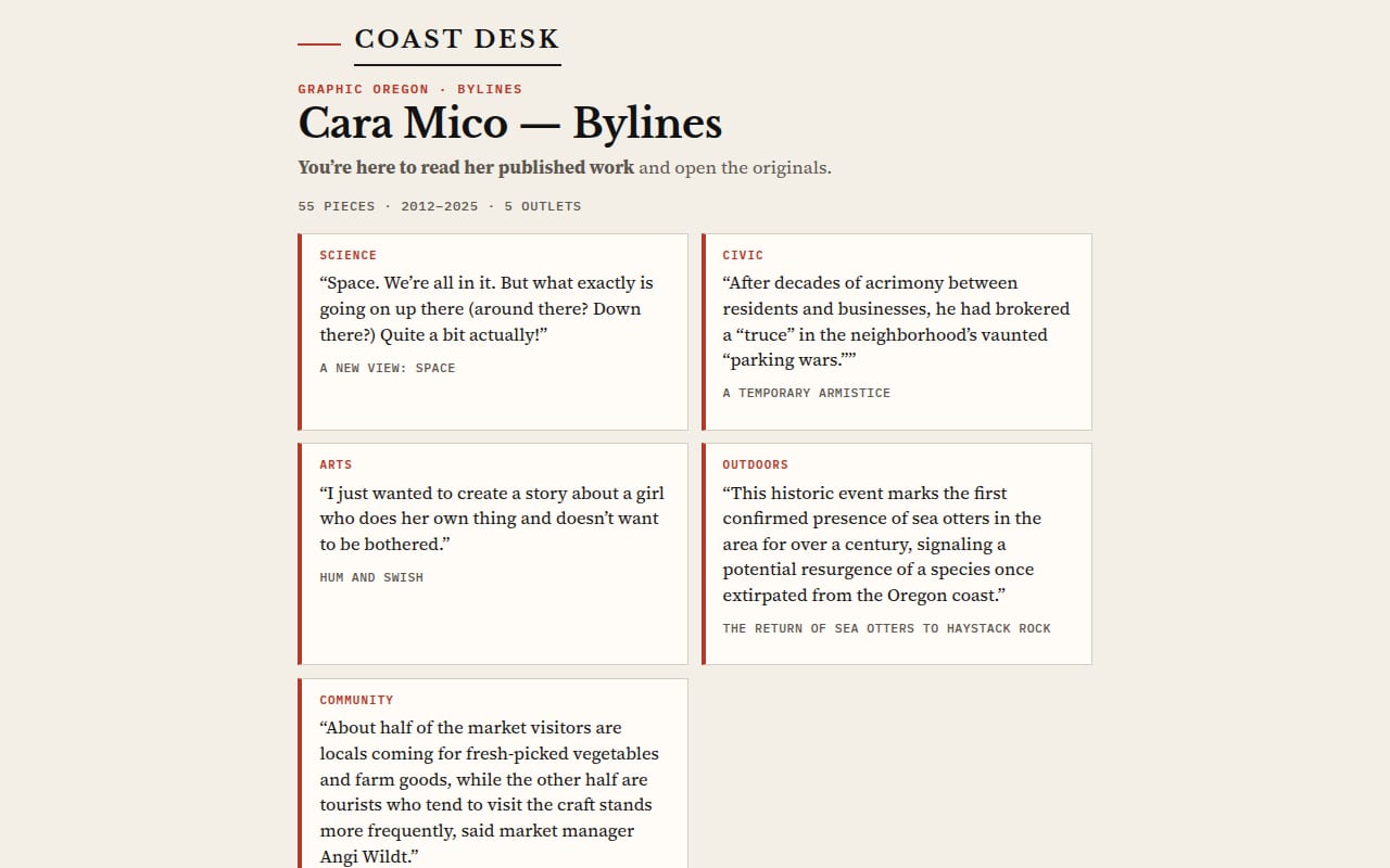 Coast Desk website