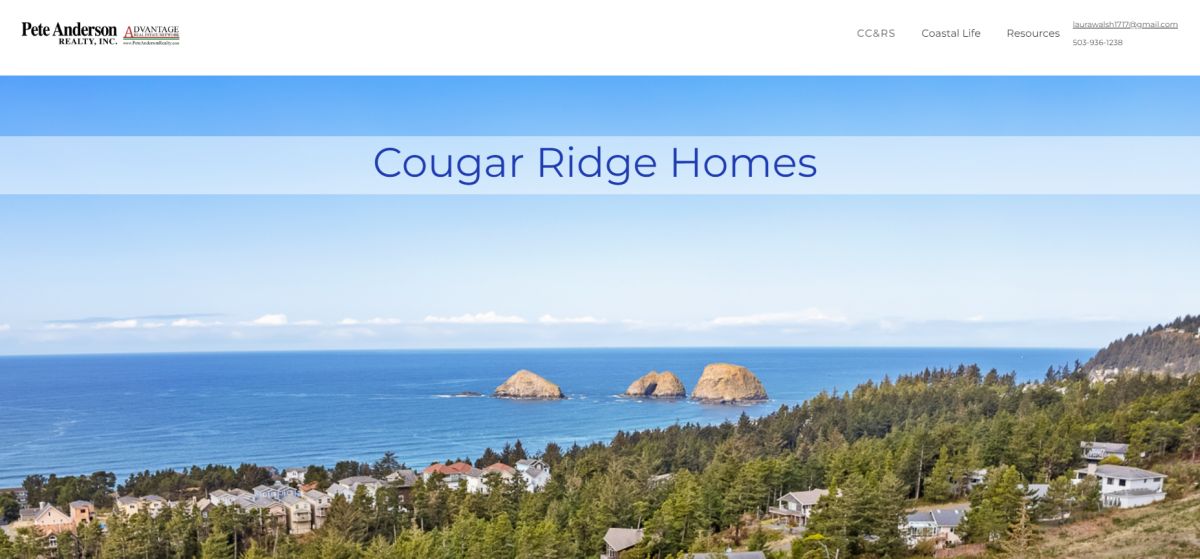 Cougar Ridge Homes website