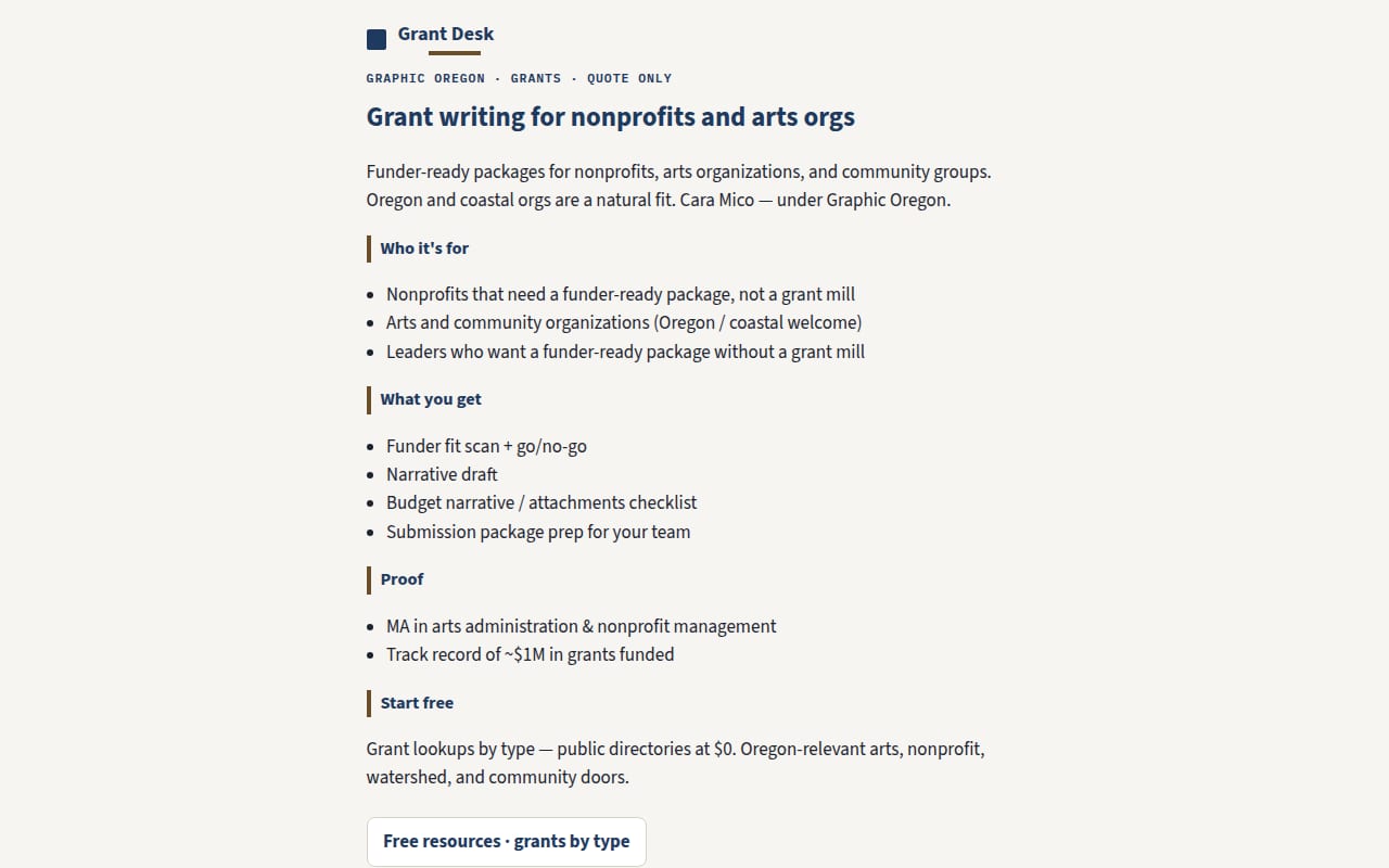 Grant Desk website