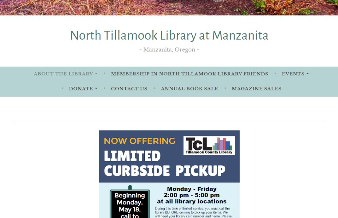 North Tillamook Library website