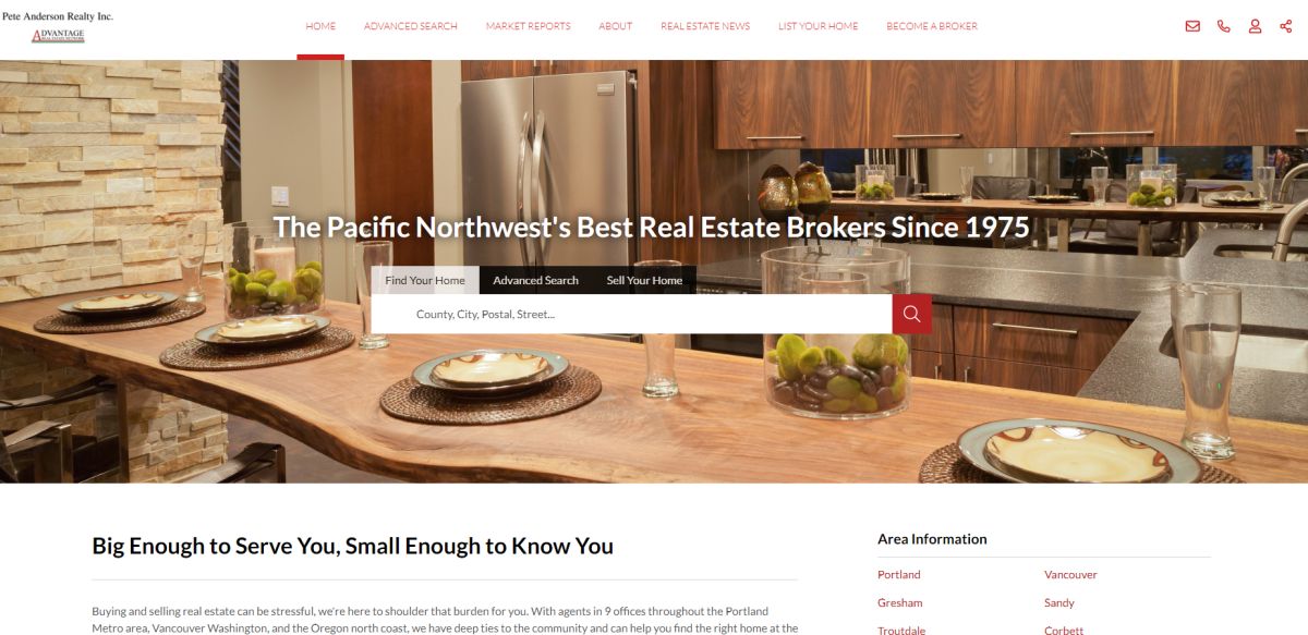 Pete Anderson Realty website